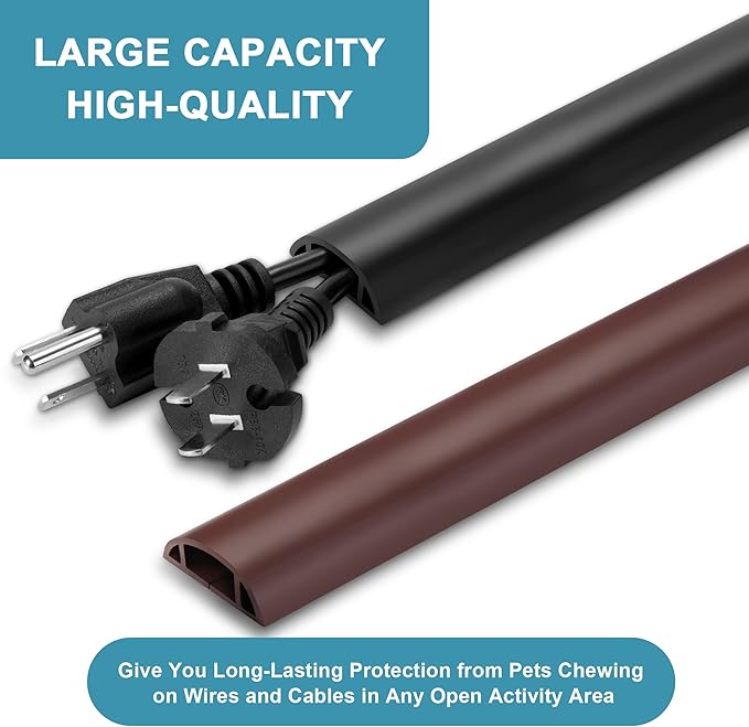 8.5ft Black Cord Protector, Soft Floor Wire Covers - Image 5