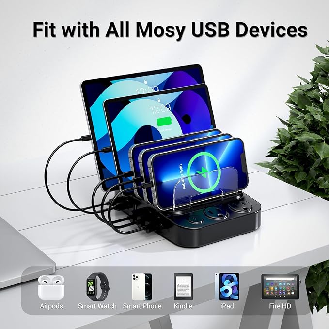 Catlyn Charging Station for Multiple Devices, 8 Port Charger Stations - Image 4