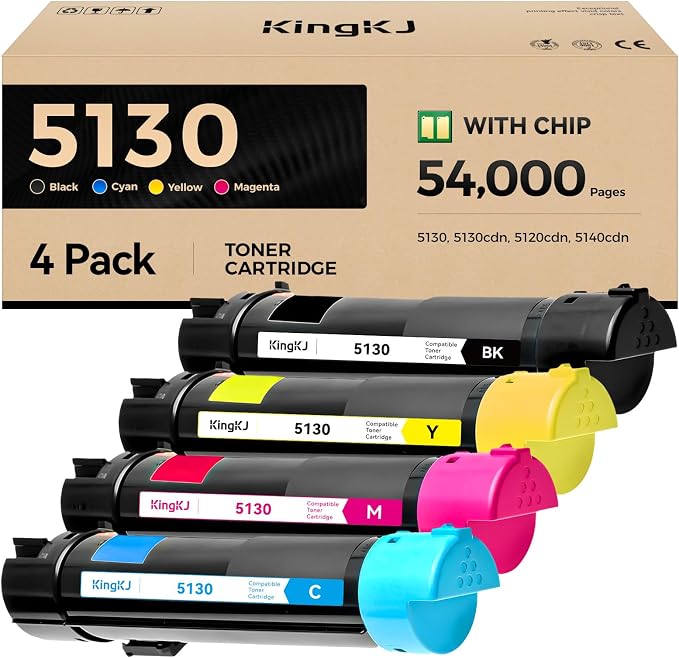 5130 Toner Cartridge Set 4-Pack High-Capacity Replacement by KingKJInkToner