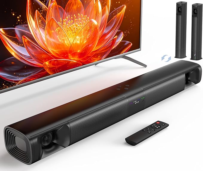 Sound Bar for Smart TV, 80W Surround Sound System, 2-in-1 Detachable Design by Unknown