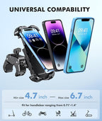 Motorcycle Phone Mount, Upgrade Bike Phone Mount, 360° Rotatable Phone Holder - Image 6