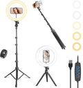 UEGOGO 10'' Ring Light with 72'' Tripod Stand, Dimmable LED Ringlight by UEGOGO