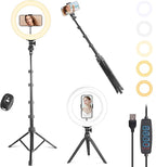 UEGOGO 10'' Ring Light with 72'' Tripod Stand, Dimmable LED Ringlight by UEGOGO