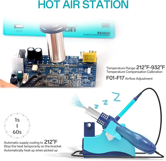 BK602S 2 in1 Soldering Iron Hot Air Rework Station, Digital Soldering Welding - Image 4