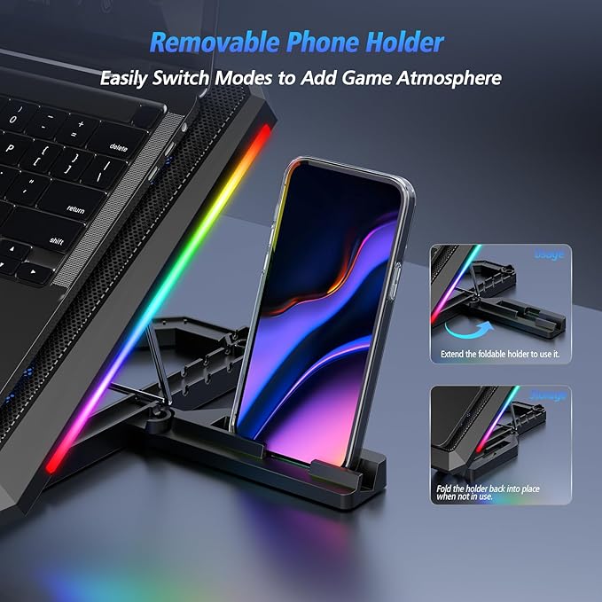 Laptop Cooling Pad with 12 Quiet Fans, Slim Portable - Image 8