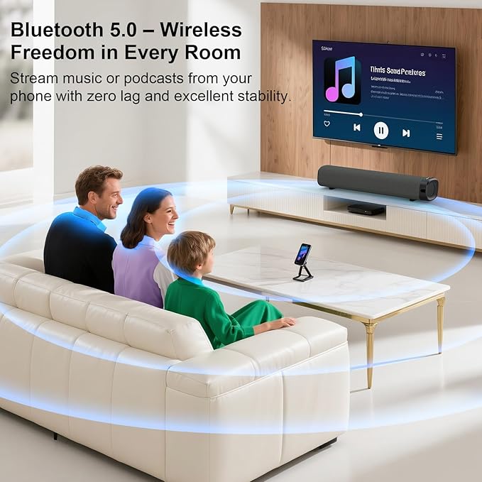 Sound Bar for Smart TV, Surround Sound System for TV – 50W Bluetooth Soundbar - Image 5