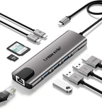 Lemorele USB C Hub Multiport Adapter 9 in 1 w/Gigabit Ethernet, 100W PD by Lemorele