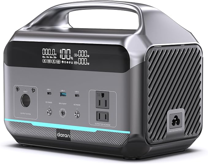 DaranEner Portable Power Station, Outdoor 288Wh LiFePO4 Battery, 600W AC Outlets by DaranEner