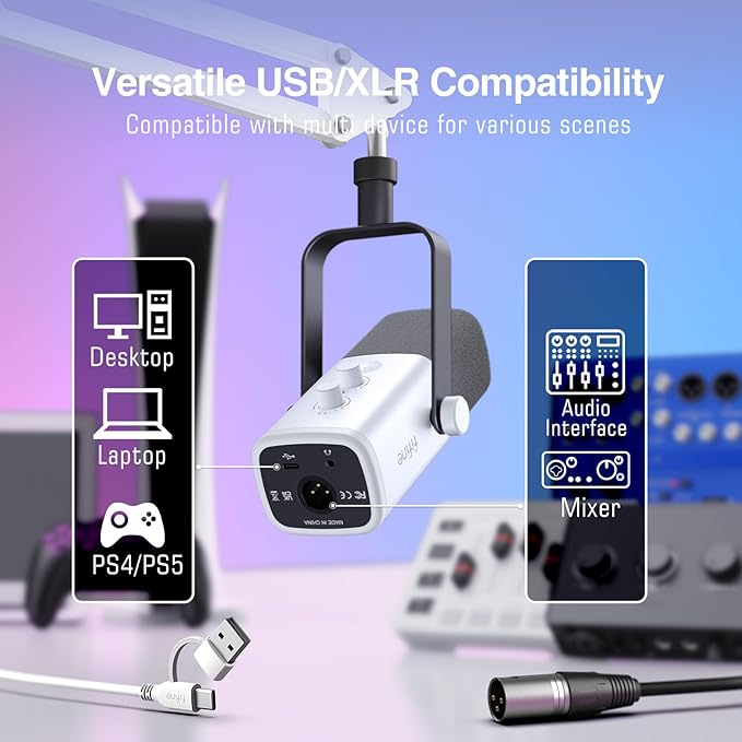 FIFINE Gaming XLR/USB Microphone Kit, Streaming Dynamic Mic Set - Image 3