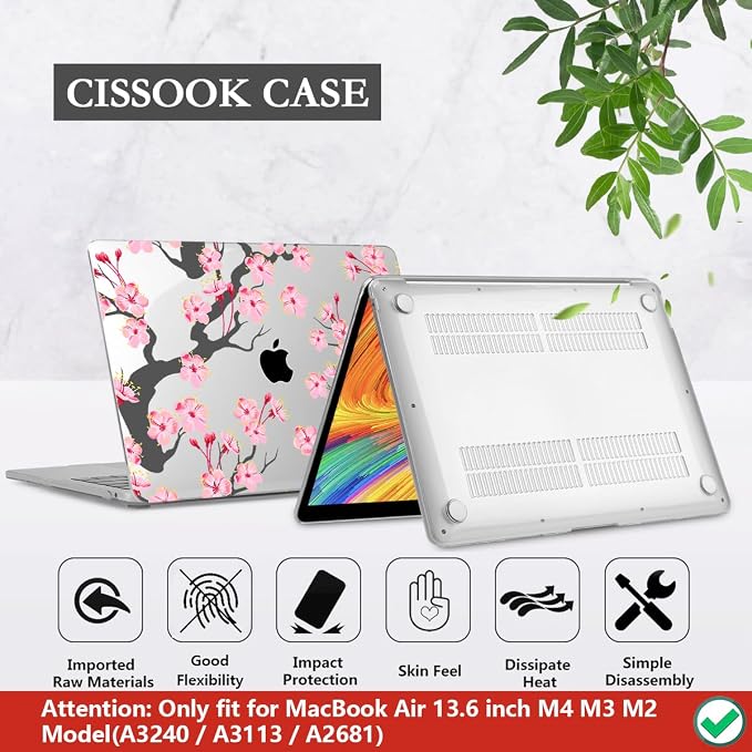 CISSOOK Compatible with MacBook Air 13.6 Inch Case A2681 A3113 A3240 2022-2025 - Image 6
