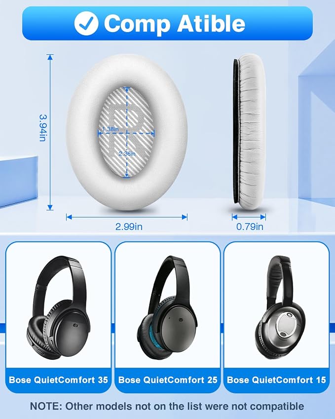 Link Dream Ear Pads for Bose Quiet Comfort 35 Soft Protein Leather Replacement - Image 2