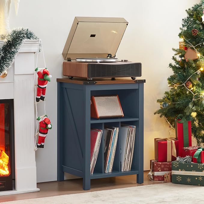 Record Player Stand with Vinyl Record Storage Holds up to 160 Albums, Large - Image 4