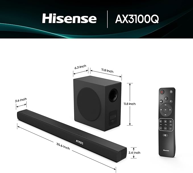 Hisense AX3100Q 3.1Ch Sound Bar - Image 2