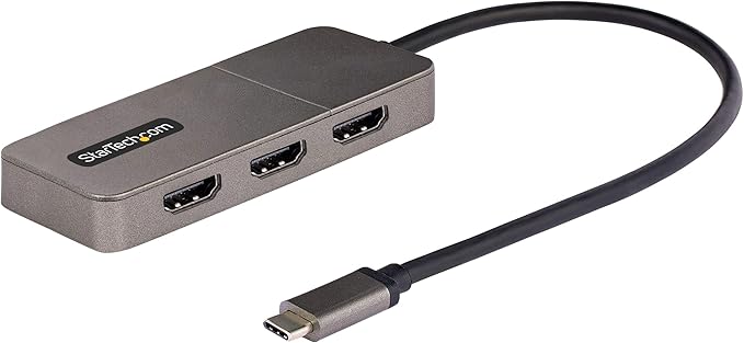 StarTech.com 3-Port USB-C Multi-Monitor Adapter, USB Type-C to 3x HDMI MST Hub by StarTech