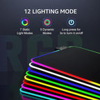 KTRIO RGB Large Gaming Mouse Pad Desk Mat, Superior Micro-Weave Cloth - Image 2
