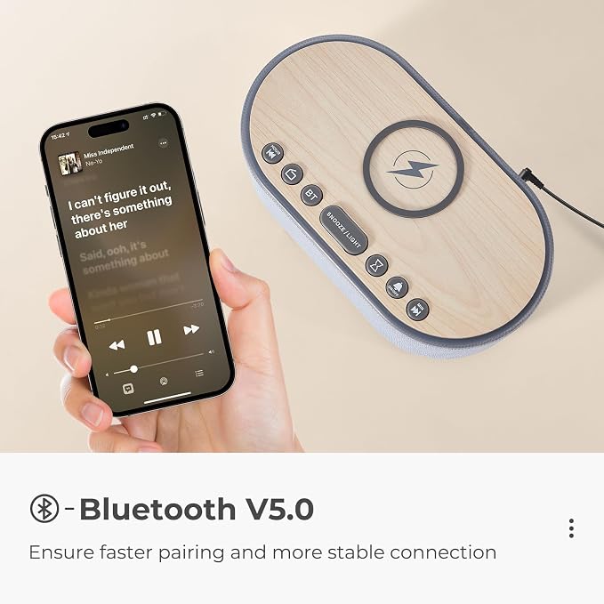 uscce Alarm Clock Bluetooth FM Radio: 10W Stereo Sound Speaker - Image 8