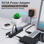 Powered USB Hub 3.0, VEMONT 7 Ports Multi USB hubs and 1 USB Smart Charging Port - Image 6