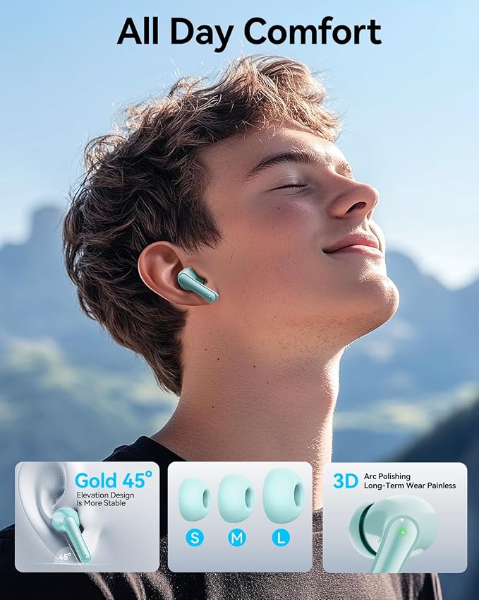 Wireless Earbuds, Deep Bass Stereo Sound, 40 Hours Playtime, Lightweight in-Ear - Image 5