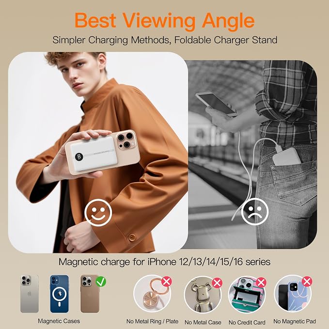Magnetic Portable Charger, 16800mAh Wireless Power Bank, - Image 5