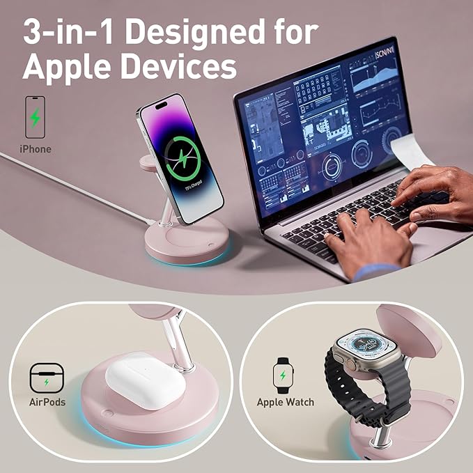 New 3 in 1 Charging Station for Apple Compatible - Image 3