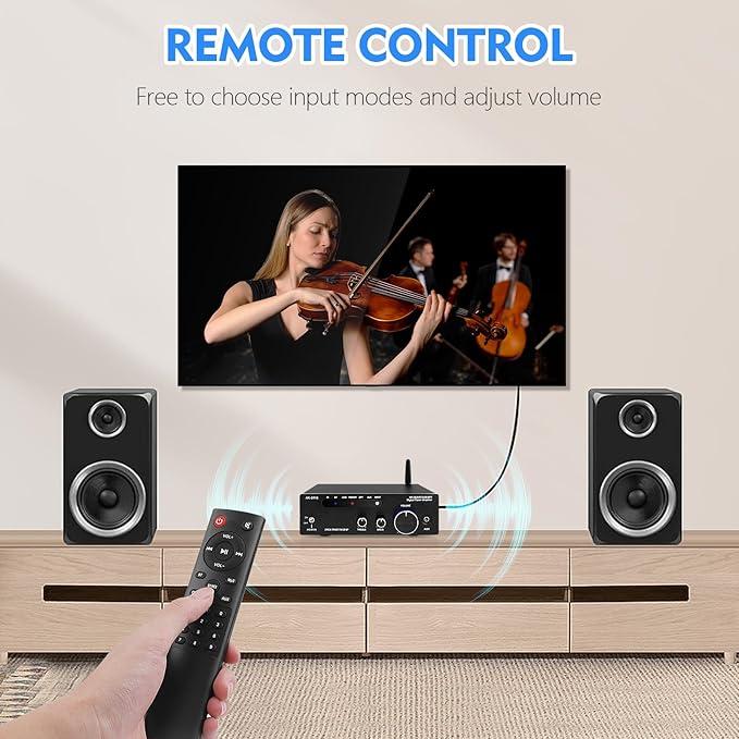 Amplifier Home Audio, Stereo Receiver Bluetooth 5.0 Power amp 100W x2 Wireless - Image 8