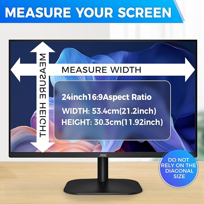 2 Pack Hidden Design Magnetic Computer Privacy Screen 24 inch, Removable Screen - Image 5