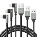 90 Degree iPhone Charger 6FT, 6Feet Right Angle Nylon Braided USB Lightning by KIYODA