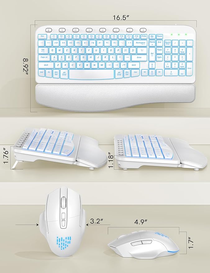 SABLUTE Ergonomic Wireless Keyboard and Mouse Combo - Image 8