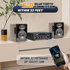 Stereo Audio Amplifier, 300W Home 2 Channel Wireless Bluetooth 5.0 Power - Image 4