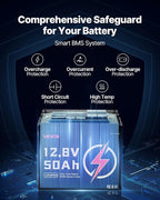 VEVOR 12V 50Ah LiFePO4 Battery, Deep Cycle Lithium Iron Phosphate Battery - Image 5