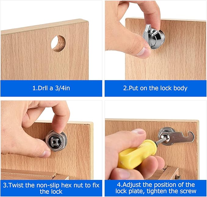 1" Thumb Operated Offset Cam Lock, RV Compartment Camper Storage Door, Cabinet - Image 5