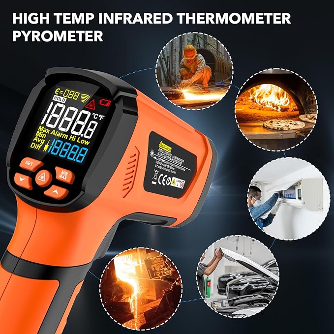 MESTEK Infrared Thermometer Temperature Gun -40℉~2912℉, High Temp Thermometer - Image 7