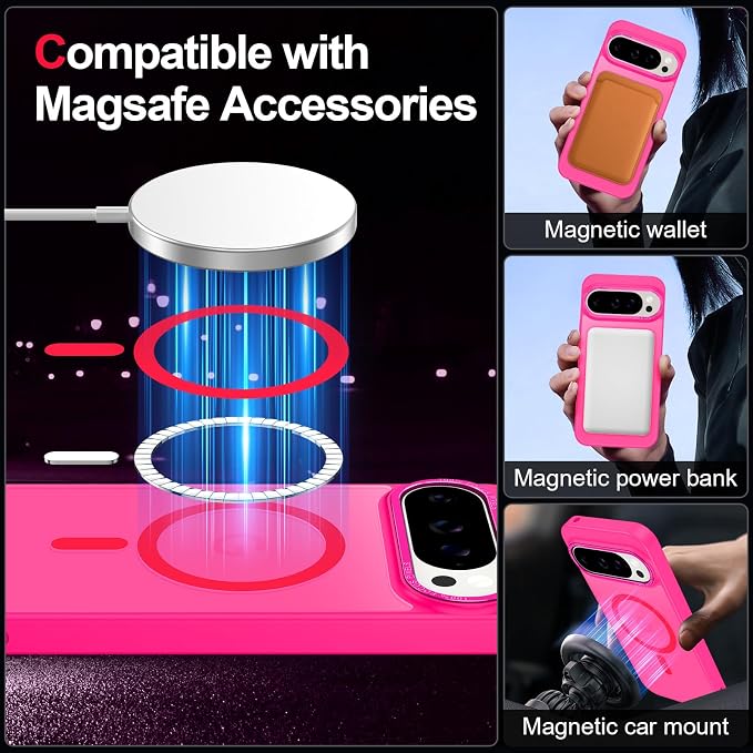 Magnetic for Google Pixel 9 Pro XL Case, Shockproof Slim Translucent Matte - Image 2