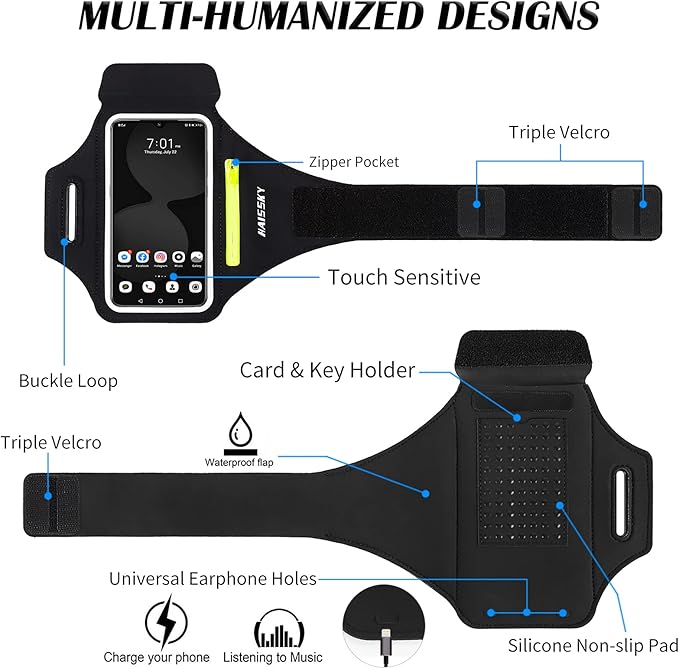 Running Armband with Earphone Bag Cell Phone Armband - Image 6