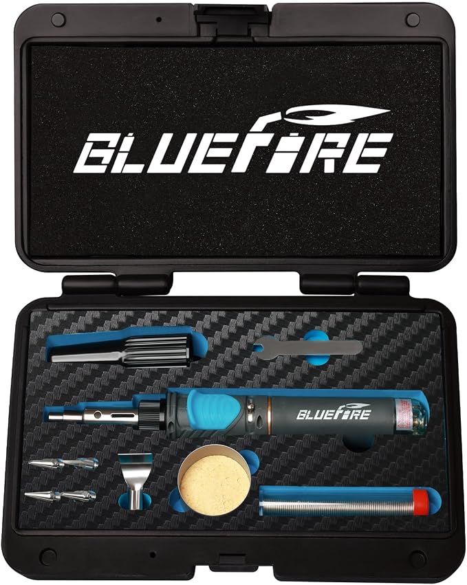 BLUEFIRE MRT-1117K Cordless Butane Soldering Iron Kit Portable Multi-Purpose by Bluefire