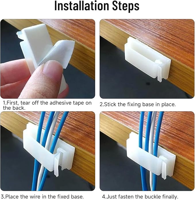 Adhesive Cable Clips Holder, Outdoor Light Clips, Sturdy Nylon Cord Wall - Image 6