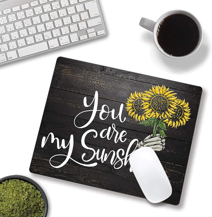 Sunflower 'You Are My Sunshine' Black Wood Gaming Mouse Mat - Image 4