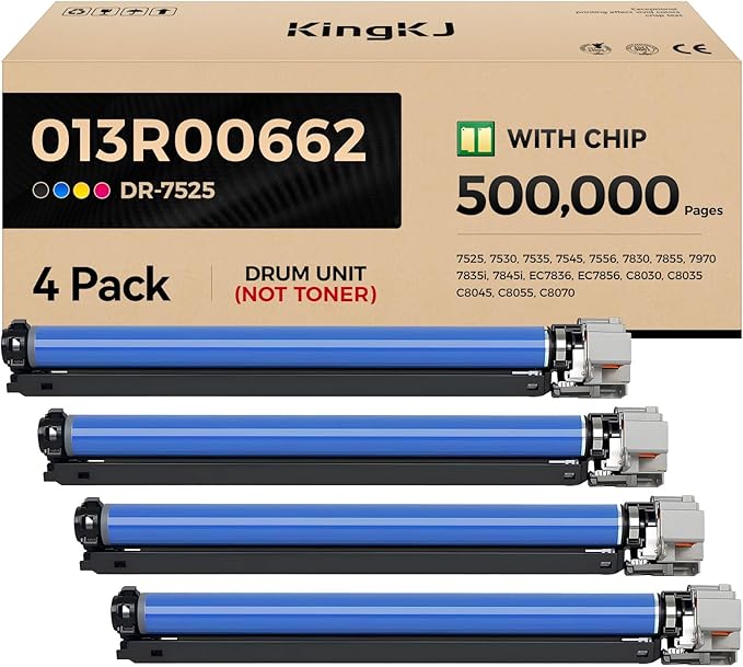 013R00662 Drum Unit Set 4-Pack Black Cyan Magenta Yellow Replacement by KingKJInkToner