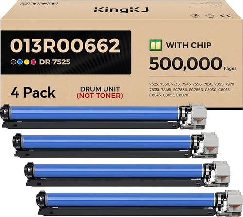 013R00662 Drum Unit Set 4-Pack Black Cyan Magenta Yellow Replacement by KingKJInkToner