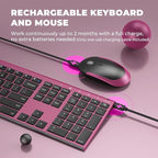 Wireless Keyboard and Mouse, Vssoplor 2.4GHz Rechargeable Compact Quiet - Image 4