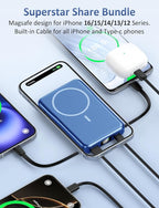 Magnetic Portable Charger, 10000mAh Power Bank, 5 in 1 Portable Charger - Image 4