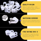 Swpeet 120 Pack White 3/8 Inch Nylon Plastic R-Type Cable Clips Clamp Kit - Image 3