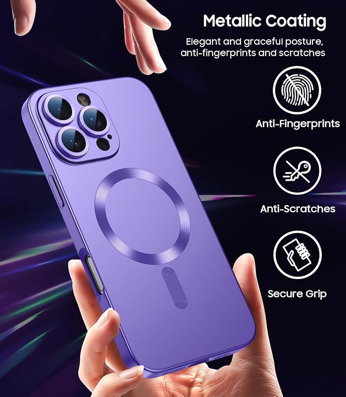 Magnetic for iPhone 16 Pro Case Slim Soft Silicone Bumper Shockproof Metallic - Image 6