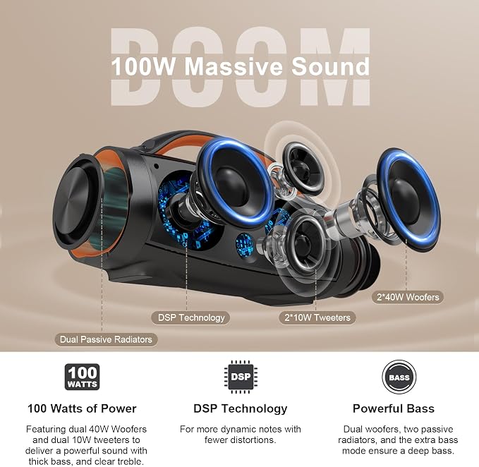 DOSS Extreme Boom+ Outdoor Bluetooth Speaker - Image 3
