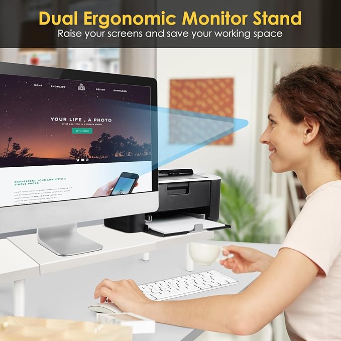 Across-Star Dual-Monitor-Stand-Riser-For-Desk Adjustable Length 32-40 - Image 5