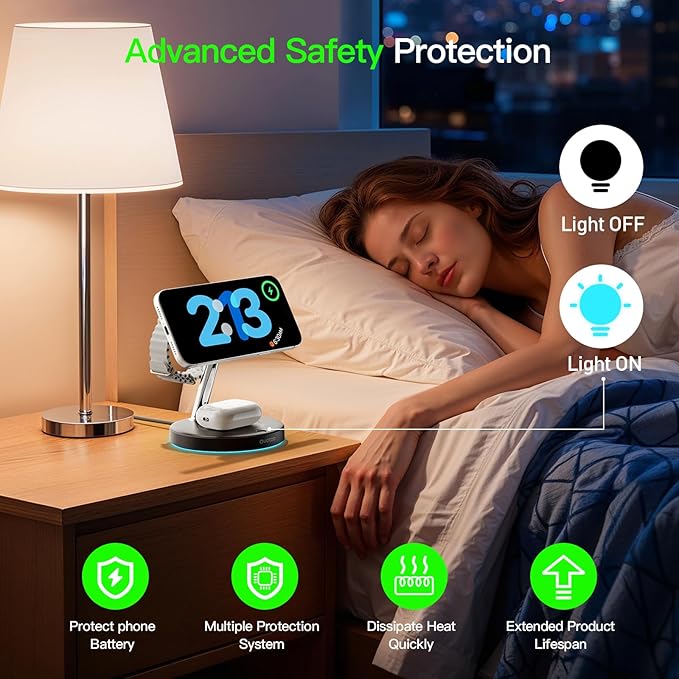 Wireless Charger 3 in 1 for iPhone, Magnetic Charging Station for Apple Family - Image 5