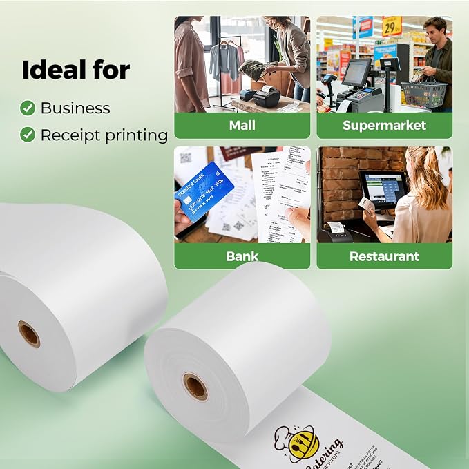 MUNBYN Thermal Receipt Paper 3 1/8 x 230ft, Compatible - Image 7