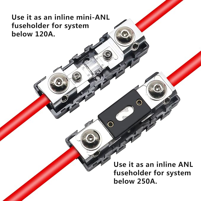 RECOIL MFHA-2 2 Packs Fuseholder 0/2/4 Gauge Modular Inline ANL & Mini-ANL Fuse - Image 3