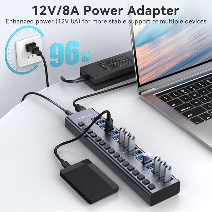 Powered USB 3.1 Hub, ACASIS 16 Ports USB 3.1 Hub - Image 5
