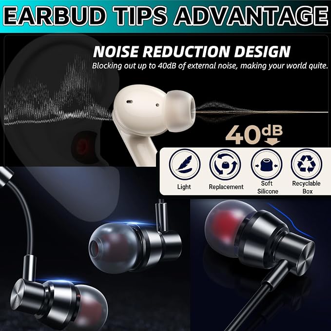 54Pcs Earbud Replacement Tips，Ear Bud Rubber Tips Silicone Earbud Tips Earbud - Image 5